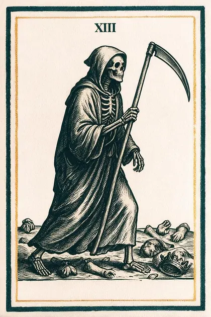Carte XIII sans nom — Tarot de Marseille, deck Linogravure