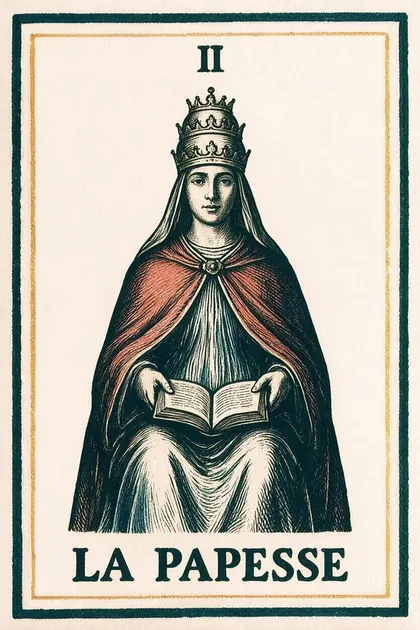 La Papesse — Tarot de Marseille, deck Linogravure