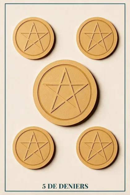 Cinq de Deniers, Tarot de Marseille